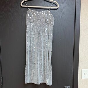 NWT Guess Silver‎ Sequin Dress Size Medium